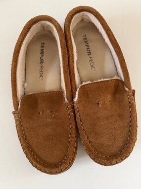 Women's Chestnut Suede Slip-On Slippers